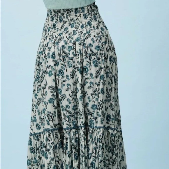 Zara midi skirt blue floral size Xs NWT white - Picture 4 of 10